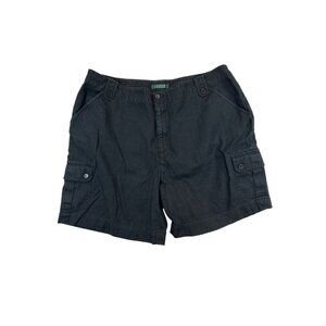 Lauren Ralph Lauren Shorts Womens Black‎ 18W Plus Linen Blend Cargo